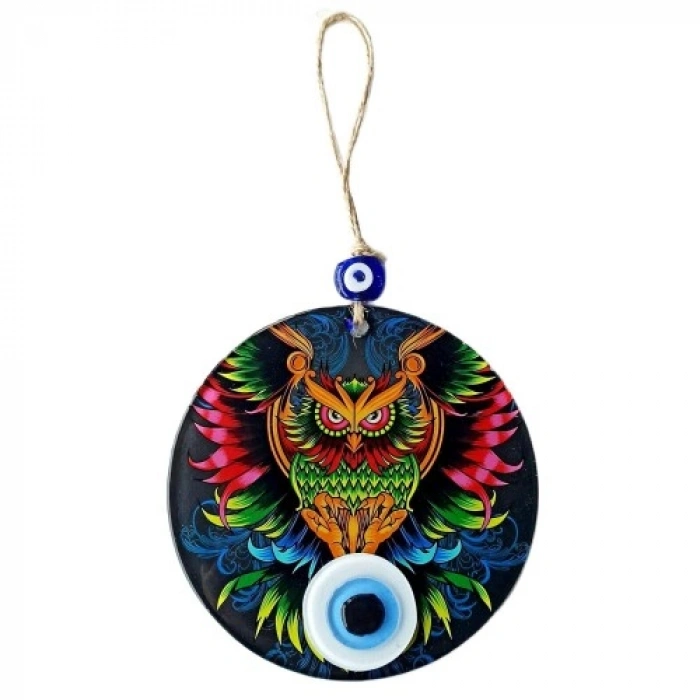 Nevamel Efsane Baykuş 15 Santimetre Füzyon Cam Duvar Süsü