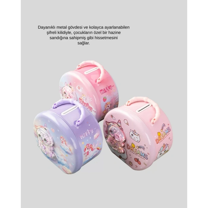 Nevamel® Eğitici Şifreli Çocuk Para Kasası Dayanıklı Metal