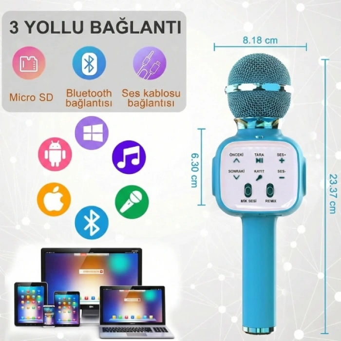 Nevamel Eğlenceli Karaoke Mikrofonu - Çocuklar İçin