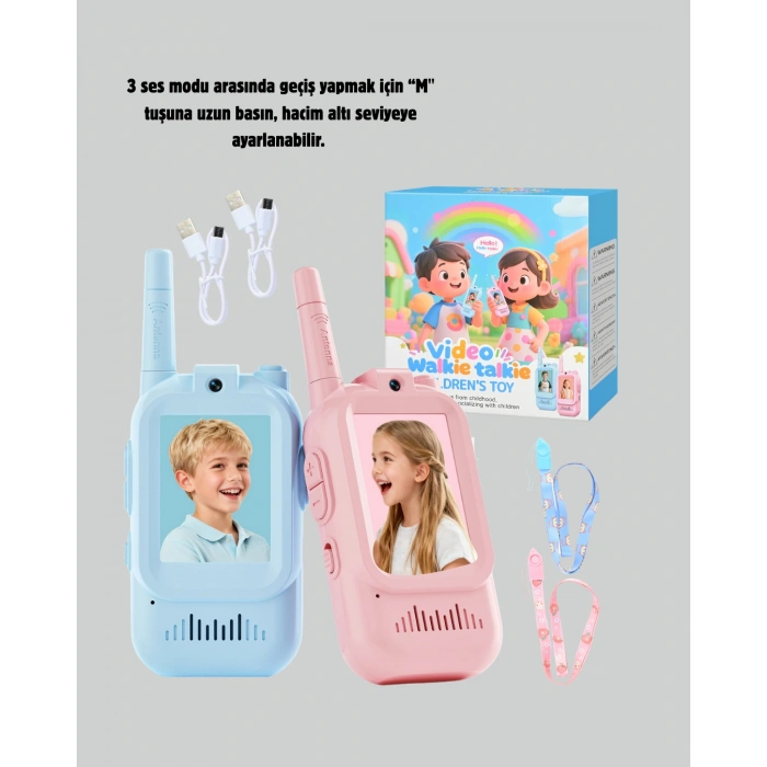 Nevamel® Ekranlı Walkie Talkie Oyuncağı Ses ve Görüntü Destekli