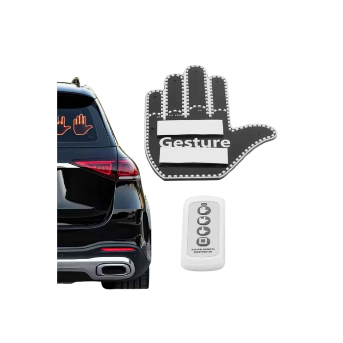 Nevamel El Orta Parmak Led Kumandalı Araç İçi Reflektör Arka Cam El Simgesi