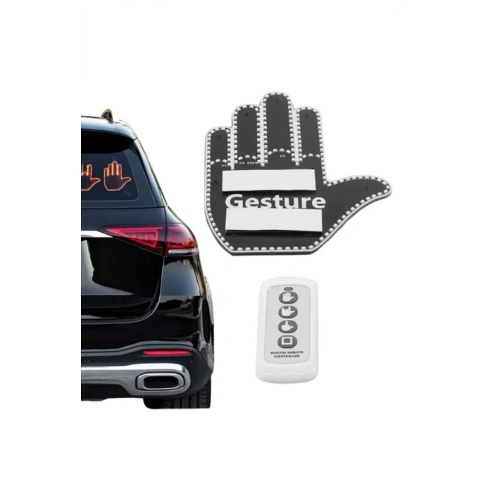 Nevamel El Orta Parmak Led Kumandalı Araç İçi Reflektör Arka Cam El Simgesi