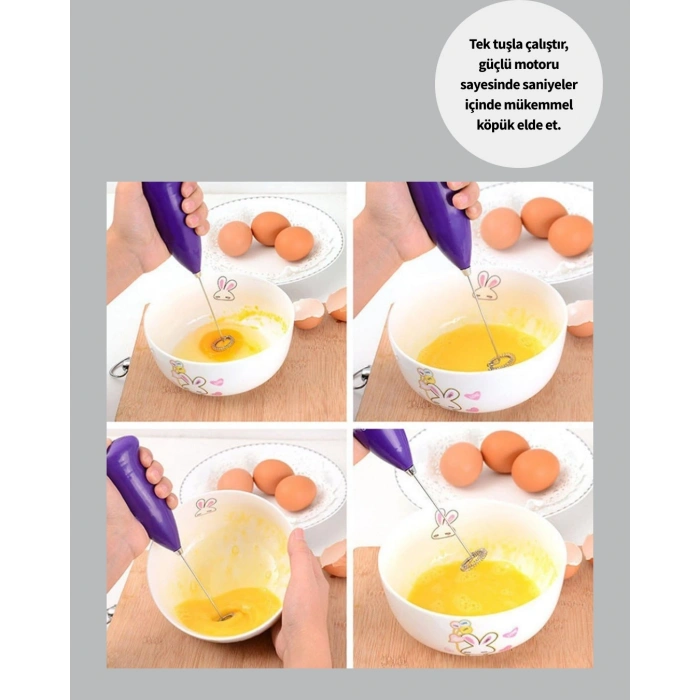 Nevamel® El Tipi Pratik Mikser – Kahve Süt Bebek Maması ve Yumurta Çırpıcı