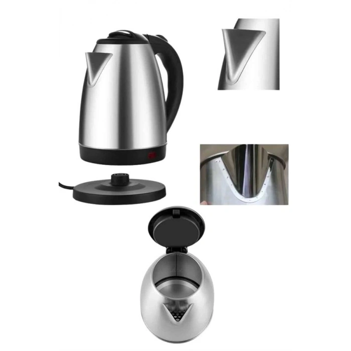 Nevamel Elektrikli Paslanmaz Çelik Su Isıtcı Çelik Kettle 1.8 Lt. Uzun Ömürlü