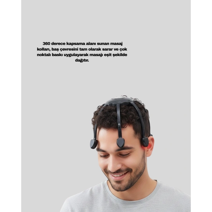 Nevamel® Elektrikli Saç Derisi Masaj Aleti Çok Noktalı Titreşimli Rahatlatıcı Bakım