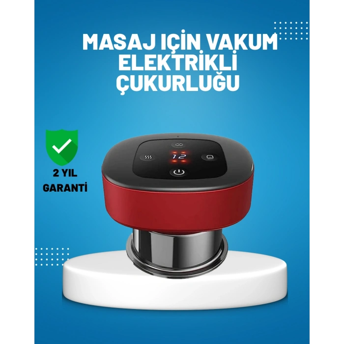 Nevamel® Elektrikli Vakumlu Çukurluk Masaj Aleti Isıtmalı ve Kırmızı Işıklı Terapi Seti