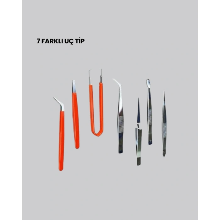 Nevamel® Elektronik Devre ve Saat Tamiri İçin 7’li Paslanmaz Çelik Cımbız