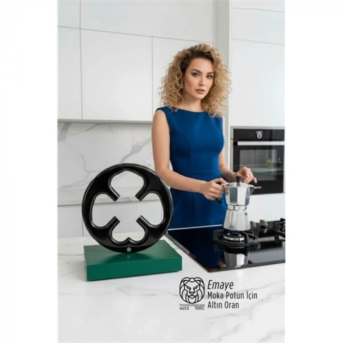 Nevamel® Emily Sterling Serisi Emaye Moka Pot ve Cezve Ocak Küçültücü - Kamp Yardımcısı