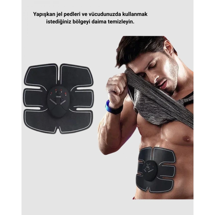 Nevamel® EMS Vücut Geliştirici Göbek ve Kol Pedli 6 Modlu Akıllı Kas Cihazı
