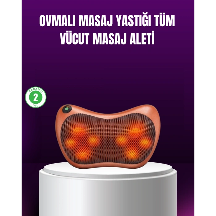 Nevamel® Ergonomik Derin Yoğurmalı Boyun Bel Sırt Masaj Cihazı Priz Çakmak Girişli