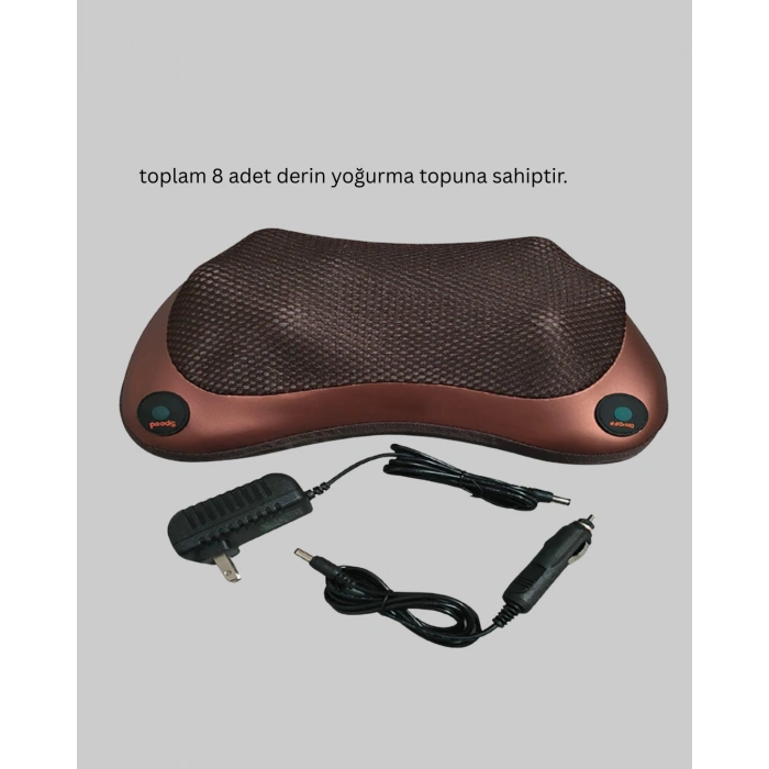 Nevamel® Ergonomik Derin Yoğurmalı Boyun Bel Sırt Masaj Cihazı Priz Çakmak Girişli