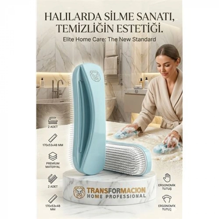 Nevamel® Ergonomik Temizlik Fırçası | 2li Set Halı Koltuk ve Kumaş Fırçalama Fırçası 723092