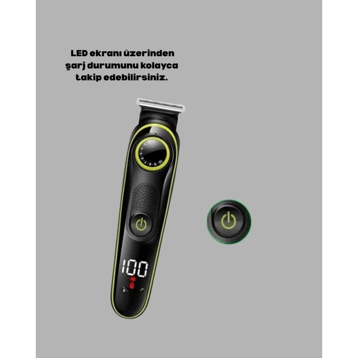 Nevamel Erkek Bakım Seti – Kablosuz Şarjlı Tıraş Makinesi Su Geçirmez ve Sessiz Motorlu