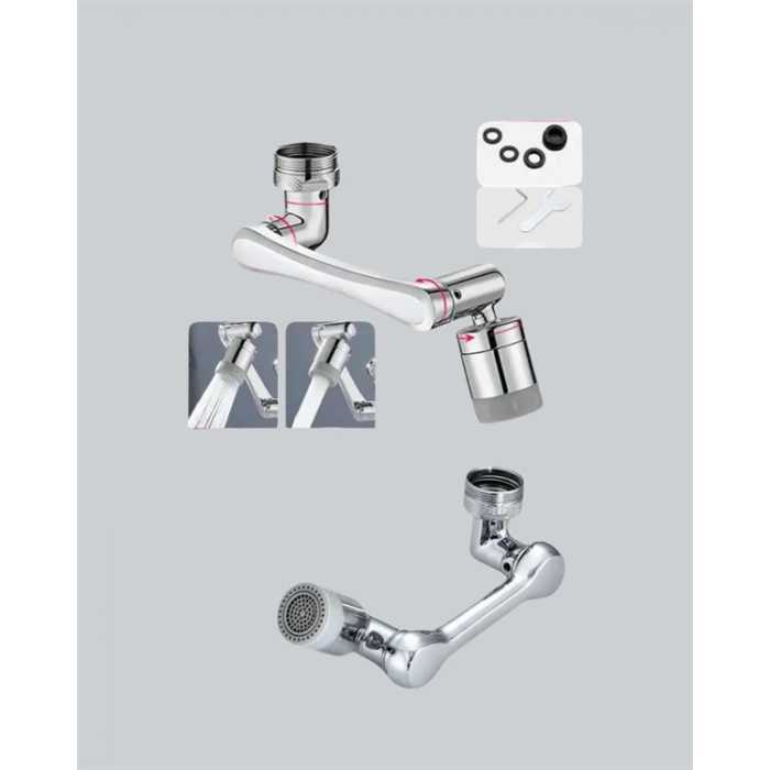 Nevamel® Esnek 1080° Musluk Başlığı 3 Eklemli Hareketli Su Modlu Lavabo Aparatı