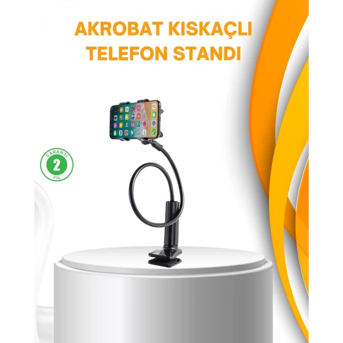 Nevamel® Esnek Gövdeli Mandallı Masaüstü Telefon Tutucu