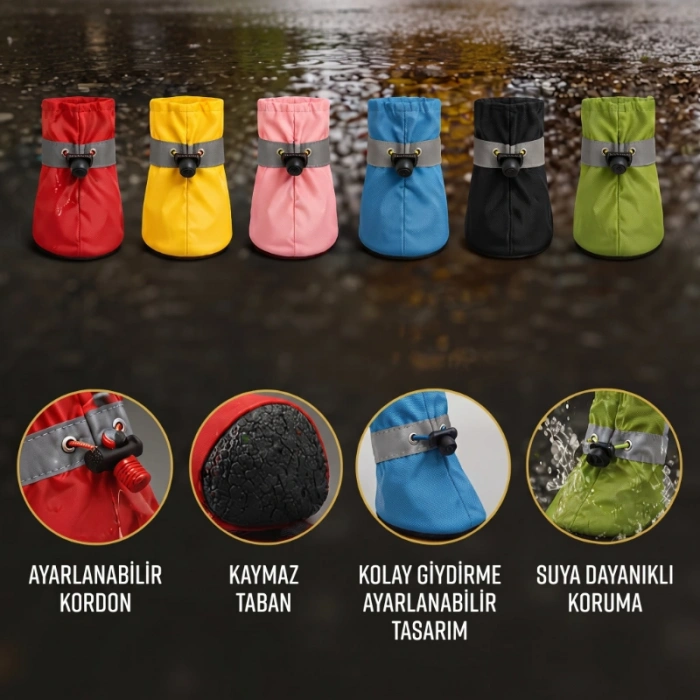 Nevamel® Evcil Hayvan Pati Botu - Kordonlu Tasarım - Kaymaz Taban