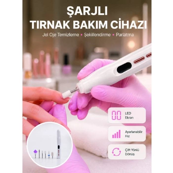 Nevamel® Evde ve Profesyonel Kullanıma Uygun Tasarımlı Tırnak Bakım Cihazı