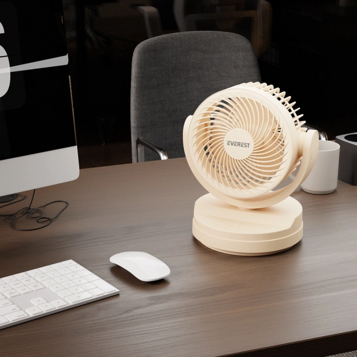 Nevamel® EVEREST EFN-509 KREM 3 Kademeli Hız 175cm 3 Kanat Pervane ve Çerçeve Masaüstü USB Vantilatör(1923)