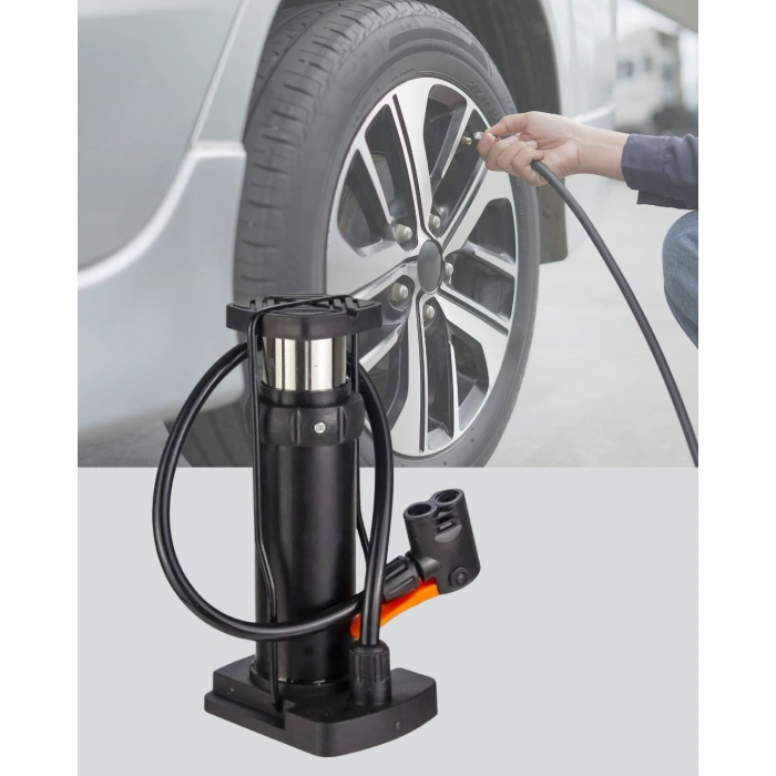 Nevamel® Extra Güçlü Ayak Pompası Otomobil Motosiklet Bisiklet Uyumlu