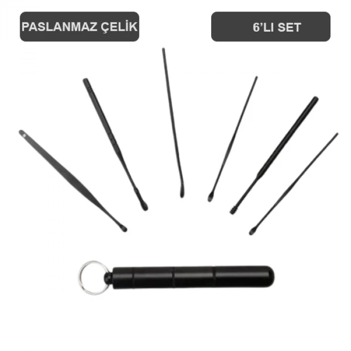 Nevamel EZERE 6 Parça Spiral Kulak Temizleme Seti- Paslanmaz Çelik Temizleme Seti-(5775)