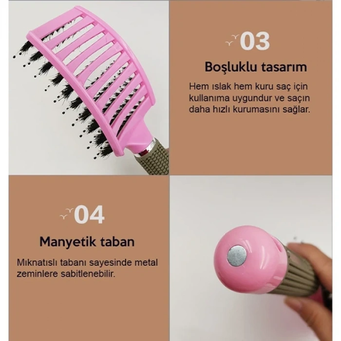 Nevamel EZERE Detangle Saç Açma Ve Tarama Fırçası Saç Tarağı-(5775)