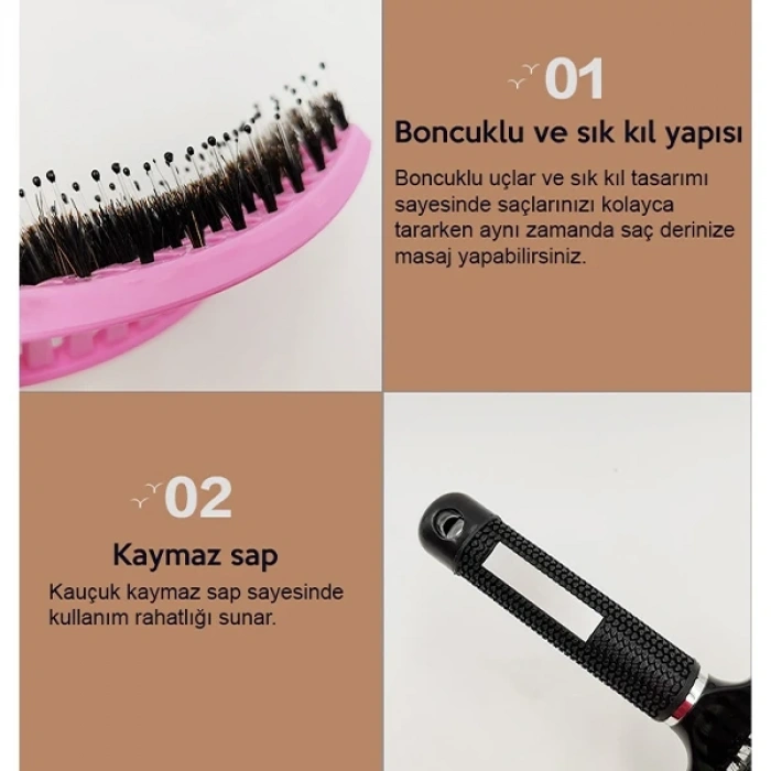 Nevamel EZERE Detangle Saç Açma Ve Tarama Fırçası Saç Tarağı-(5775)