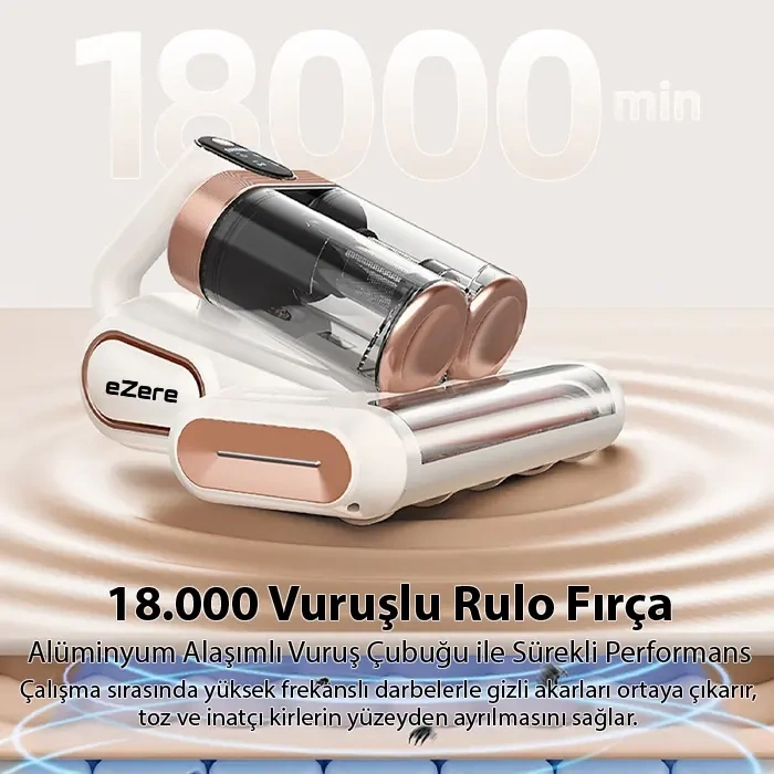Nevamel® Ezere DustAway 17000Pa Güçlü Kablosuz Akar ve Toz UV Işıklı Yatak ve Koltuk Temizleyici-(5775)