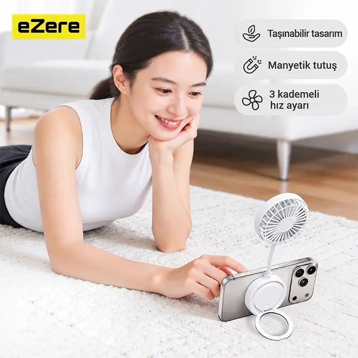 Nevamel® Ezere FlexCool MagSafe Manyetik Telefon Fanı – Taşınabilir Mini Vantilatör-(5775)