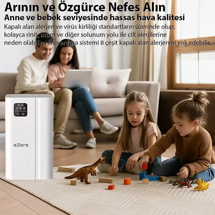 Nevamel® EZERE FullClean Pro Have Temizleme Cihazı 350 CADR LED ekran iyon ve sessiz çalışma ile toz duman poleni %99.9 filtreler. Temiz hava-(5775)