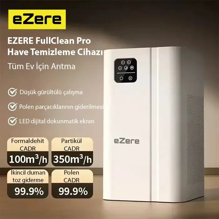 Nevamel® EZERE FullClean Pro Have Temizleme Cihazı 350 CADR LED ekran iyon ve sessiz çalışma ile toz duman poleni %99.9 filtreler. Temiz hava-(5775)