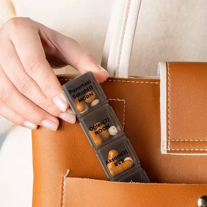 Nevamel® EZERE Haftalık Ilaç Kutusu | 7 Günlük | 28 Gözlü Haftalık Ilaç Kutusu-(5775)