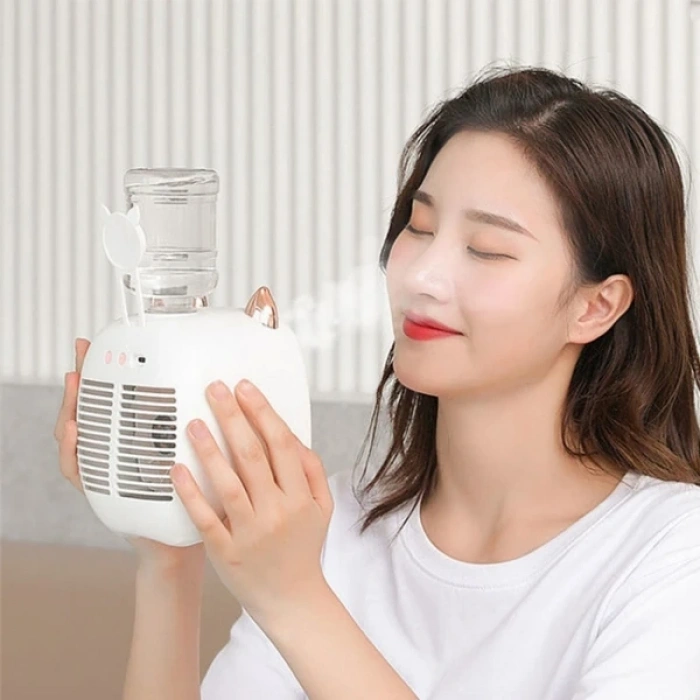 Nevamel EZERE Hava Nemlendiricili Masaüstü Fan Taşınabilir Mini Klima Soğutucu-(5775)
