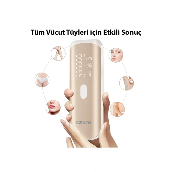 Nevamel EZERE IPL Buz Lazer Epilasyon 999.999 Atim Otomatik/manuel Dokunmatik Ekran Agrisiz Vücut Yüz Cihazi-(5775)