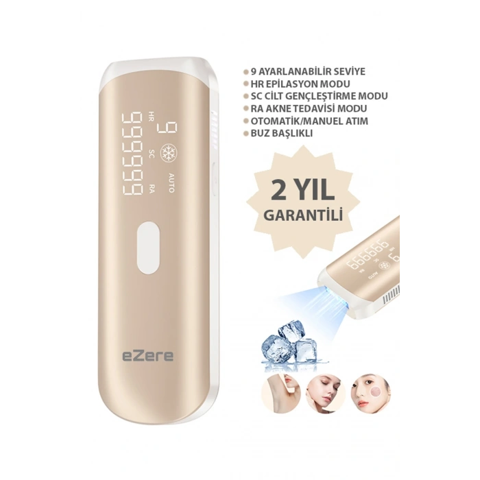 Nevamel EZERE IPL Buz Lazer Epilasyon 999.999 Atim Otomatik/manuel Dokunmatik Ekran Agrisiz Vücut Yüz Cihazi-(5775)