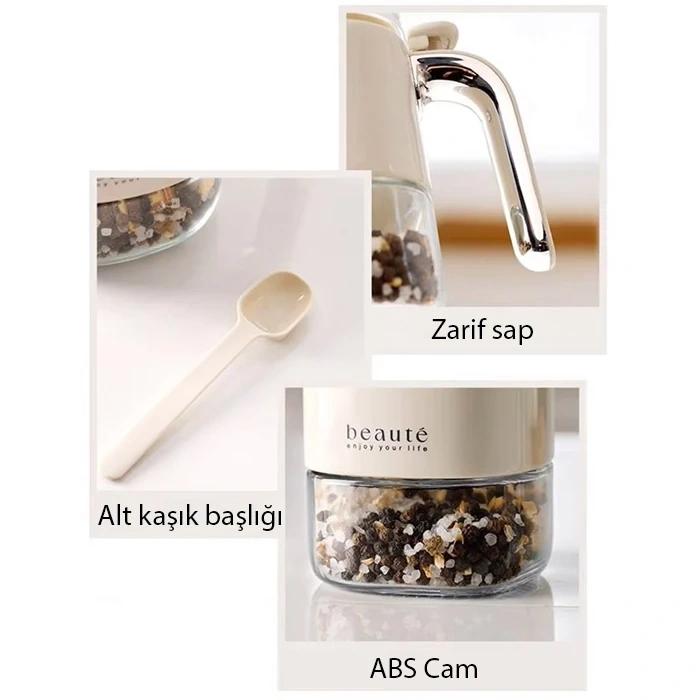 Nevamel EZERE Nem Geçirmez Büyük Kapasiteli Baharat Kavanozu-(5775)