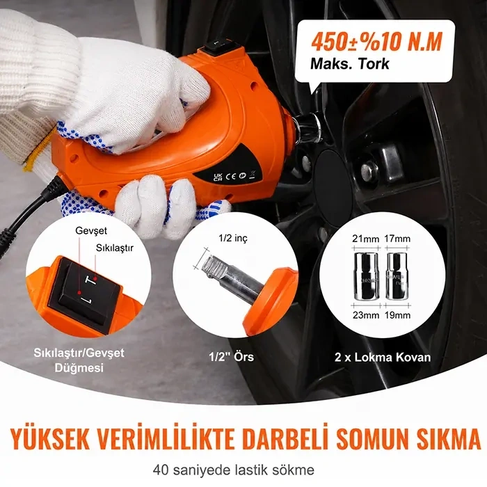 Nevamel® EZERE PowerLift Pro 5 Ton Çok Fonksiyonlu Elektrikli Hidrolik Kriko Lift Kaldırma / Kompresör / Bijon Sökme / LED Işık-(5775)