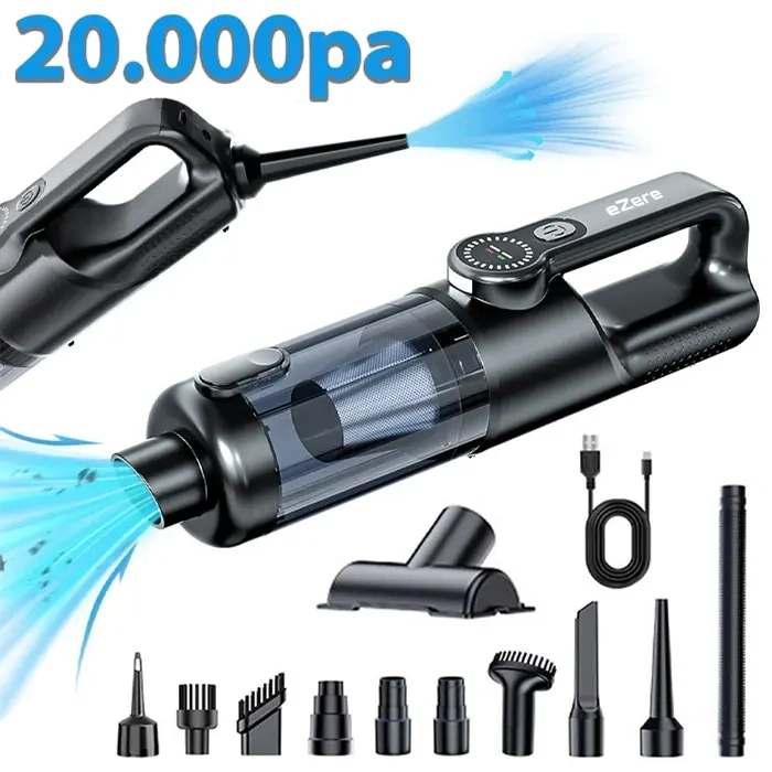 Nevamel® EZERE PowerVac1 20000pa Araç İçi ve Ev Tipi Şarjlı Vakum Süpürge-(5775)