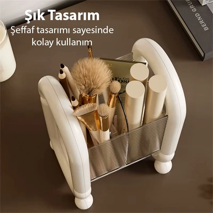 Nevamel EZERE Şık Tasarım Kozmetik Eşya Makyaj Fırçası Düzenleme Kutusu Organizer-(5775)
