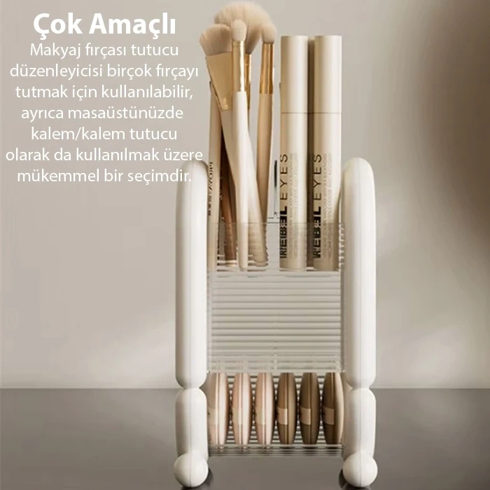 Nevamel EZERE Şık Tasarım Kozmetik Eşya Makyaj Fırçası Düzenleme Kutusu Organizer-(5775)