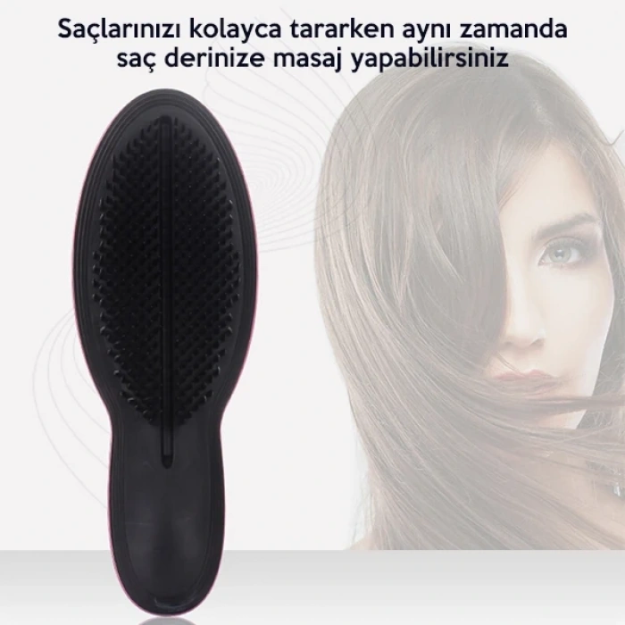 Nevamel EZERE Siyah Saç Açma Ve Tarama Fırçası Saç Tarağı-(5775)
