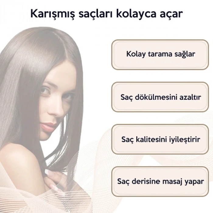 Nevamel EZERE Siyah Saç Açma Ve Tarama Fırçası Saç Tarağı-(5775)