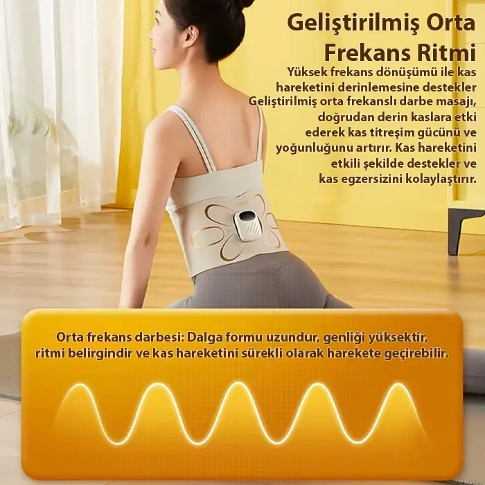 Nevamel® Ezere SlimBelt Pro EMS Isıtmalı Bel ve Karın Masaj + Egzersiz Kemeri – Dijital Ekranlı Şarjlı 3 Kademeli-(5775)