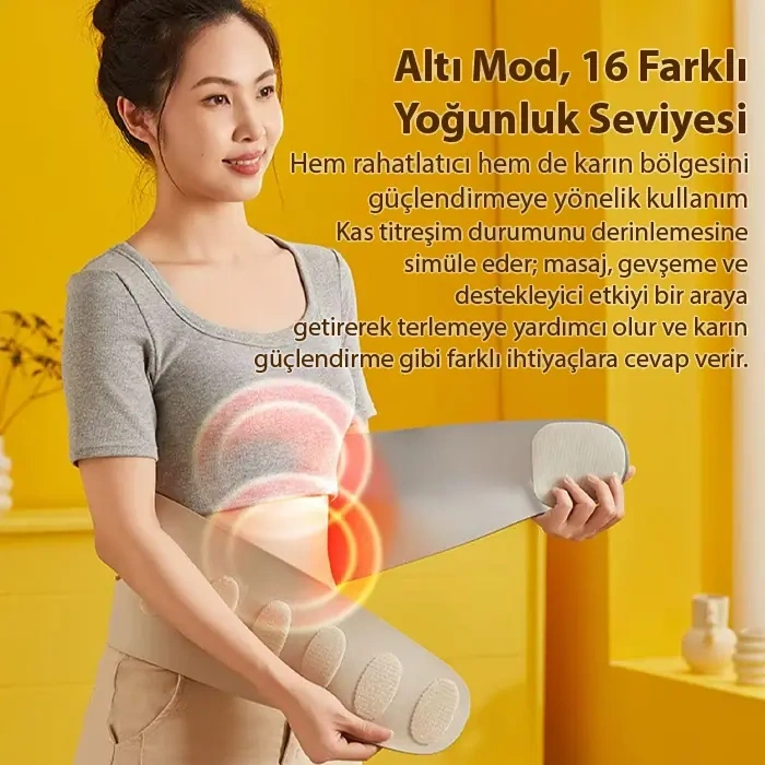 Nevamel® Ezere SlimBelt Pro EMS Isıtmalı Bel ve Karın Masaj + Egzersiz Kemeri – Dijital Ekranlı Şarjlı 3 Kademeli-(5775)