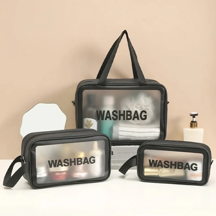 Nevamel EZERE Su Geçirmez Premium Kalite Seyahat Makyaj Ve Kozmetik Çantası 3 Adet Set-(5775)