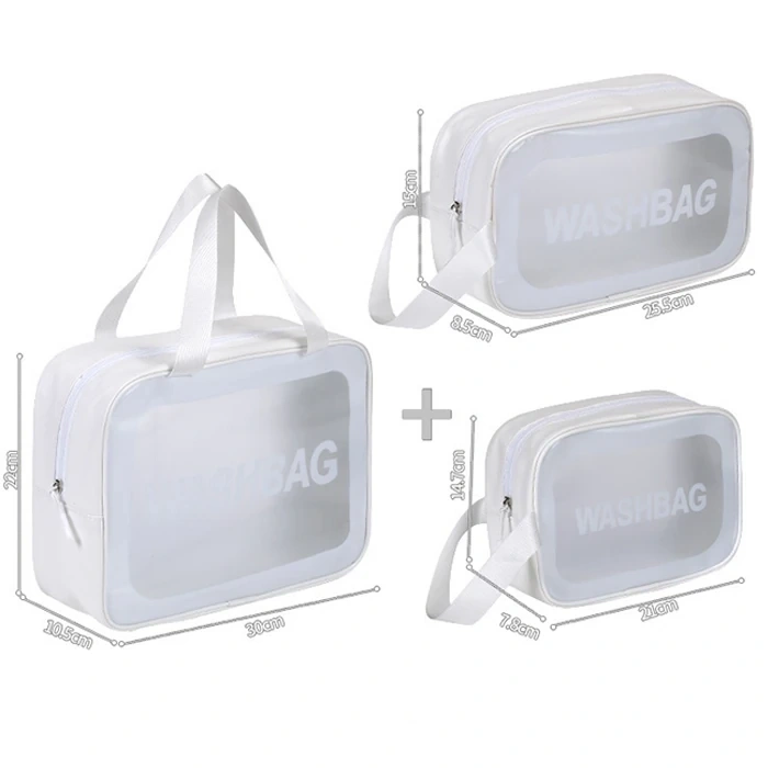 Nevamel EZERE Su Geçirmez Premium Kalite Seyahat Makyaj Ve Kozmetik Çantası 3 Adet Set-(5775)