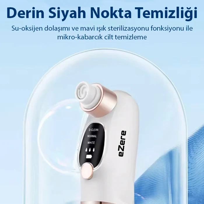 Nevamel EZERE Su Hazneli Şarjlı Vakumlu Siyah Nokta Temizleme cihazı-(5775)