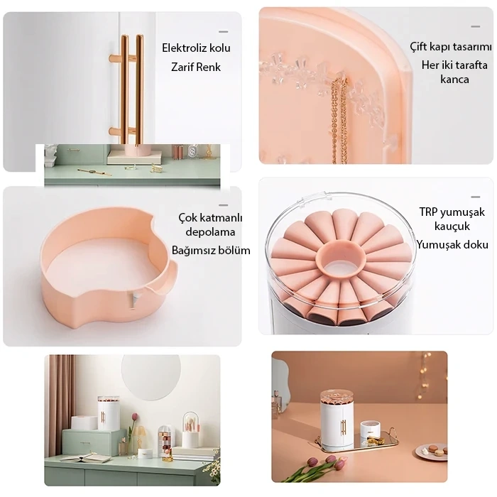 Nevamel EZERE Takı-Yüzük-Küpe-Kolye Ve Aksesuar Düzenleyici Mücevher Organizeri Saklama Kutusu-(5775)