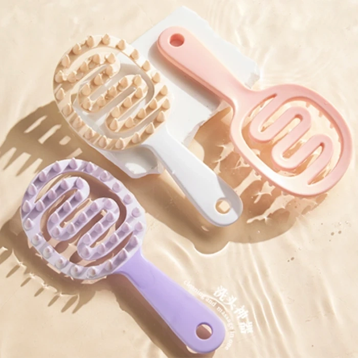 Nevamel EZERE Tüm Saç Tipleri için Saç Derisi Masaj Ve Yumuşak Yıkama Tarağı-(5775)