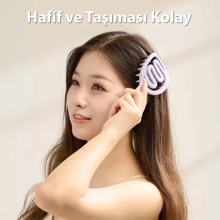 Nevamel EZERE Tüm Saç Tipleri için Saç Derisi Masaj Ve Yumuşak Yıkama Tarağı-(5775)