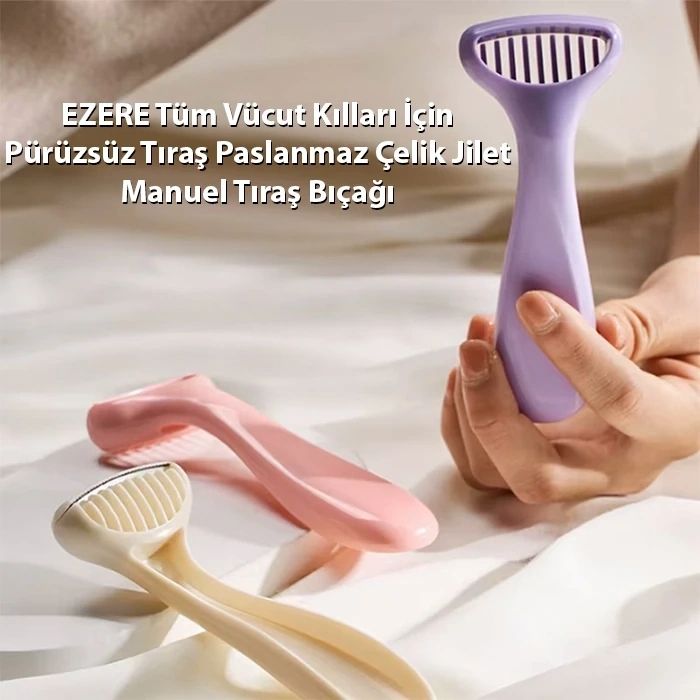 Nevamel EZERE Tüm Vücut Kılları İçin Pürüzsüz Tıraş Paslanmaz Çelik Jilet Manuel Tıraş Bıçağı-(5775)